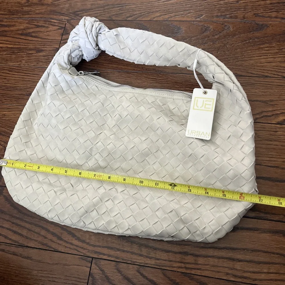 Urban Expressions Vanessa Large Woven Hobo Bag Bone Ivory Anthropologie NWT